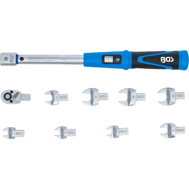 BGS Momentsleutelset - voor 9 x 12 mm insteekgereedschap - 10 - 50 Nm - 10 delig