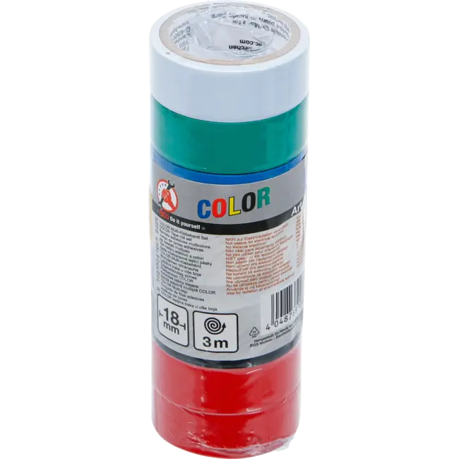 BGS COLOR PVC Tape Set 18 mm x 3 m - 8-delig