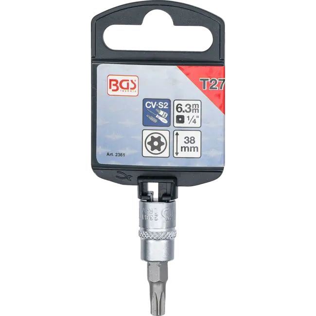 BGS Dopsleutelbit 1/4" Torx met boring T27