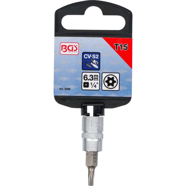 BGS Dopsleutelbit 1/4" Torx met boring T15