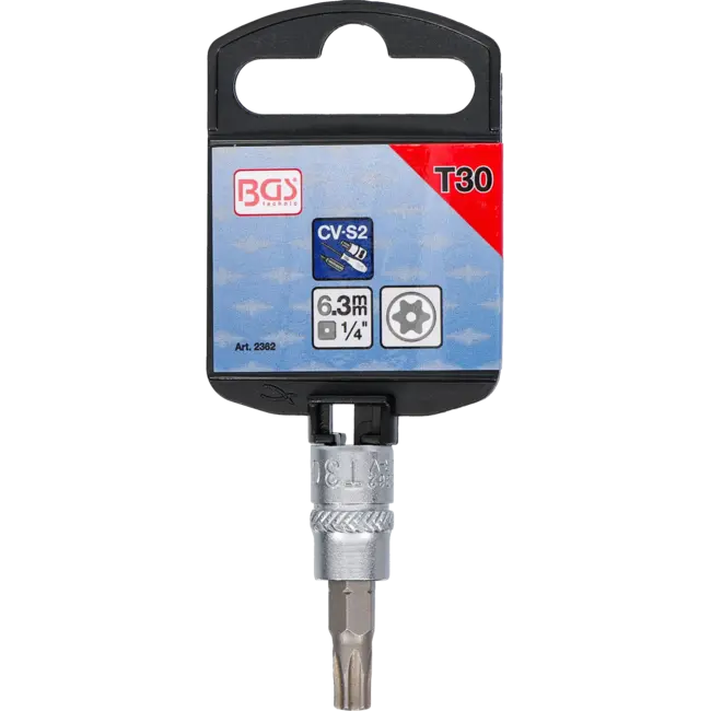 BGS Dopsleutelbit 1/4" Torx met boring T30