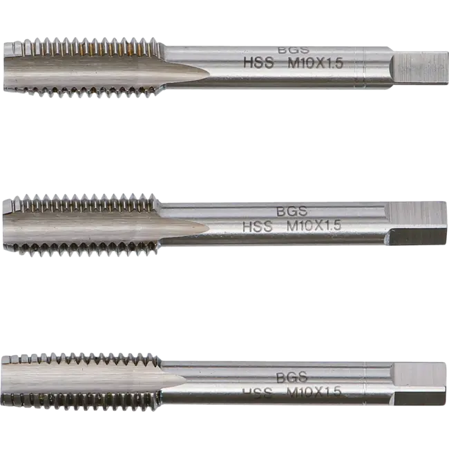 BGS Draadsnijtapset voor-, middel- en nasnijder M10 x 1,5 3 delig