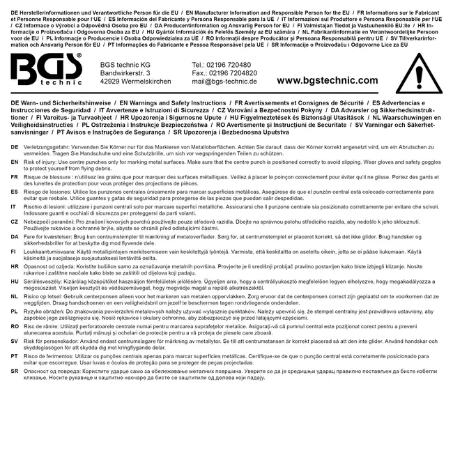 BGS Drijver - DIN 6458D - 120 mm - Ø 5 mm