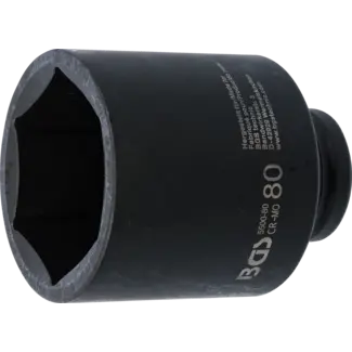 BGS Kracht Dopsleuteldop zeskant, diep - 1" - 80 mm