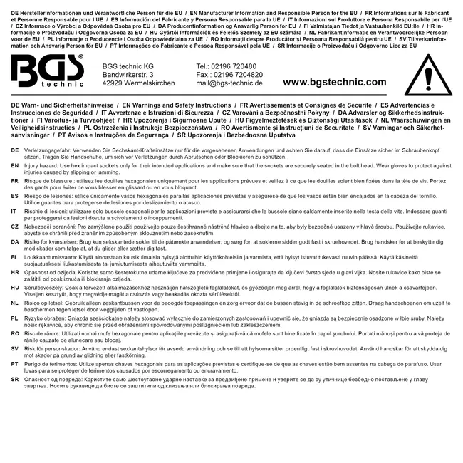 BGS Kracht Dopsleuteldop zeskant, diep - 1" - 75 mm