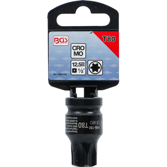 BGS Kracht dopsleutelbit - lengte 42 mm - 1/2" - Torx T80