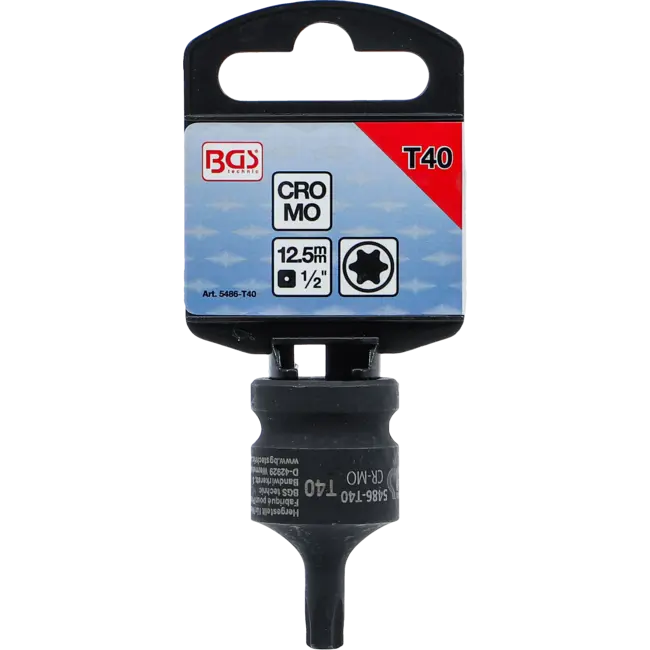 BGS Kracht dopsleutelbit - lengte 42 mm - 1/2" - Torx T40