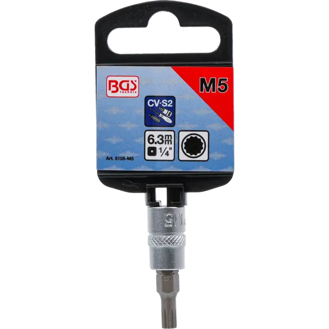 BGS Dopsleutelbit - 1/4" - veeltand (voor XZN) M5