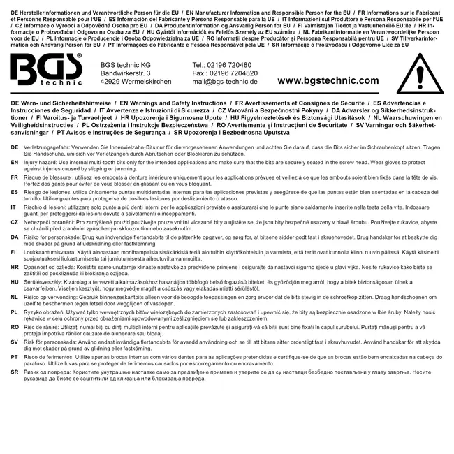 BGS Kracht dopsleutelbit - lengte 55 mm - 3/4" - veeltand (voor XZN) M16