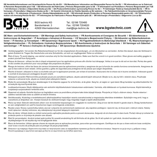 BGS Gereedschapmodule 1/6: ratelsleutel - 4 delig
