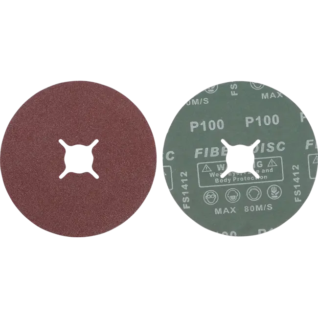BGS Fiber-schuurschijfset - korrel 100 - aluminiumoxide - 10 delig