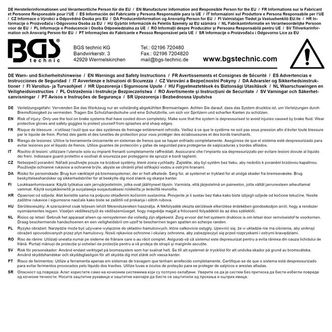 BGS Ontluchtingsnippel voor BGS 8066, 8080