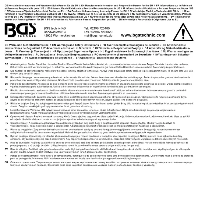 BGS Dopsleuteldop Gear Lock, diep - 1/2" - 14 mm