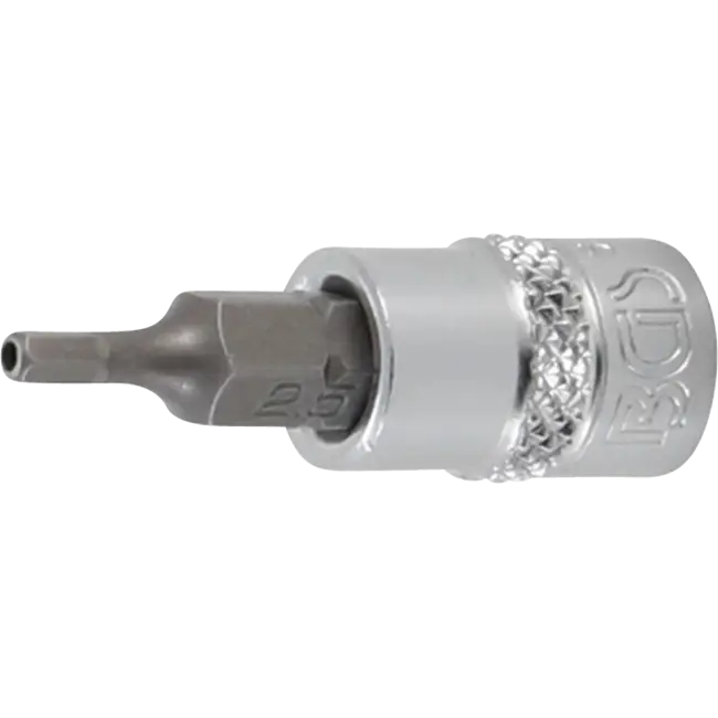 BGS Dopsleutelbit 1/4" binnenzeskant met boring 2,5 mm