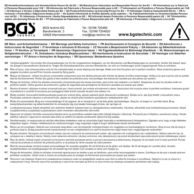 BGS Nijptang DIN 9243A 180 mm