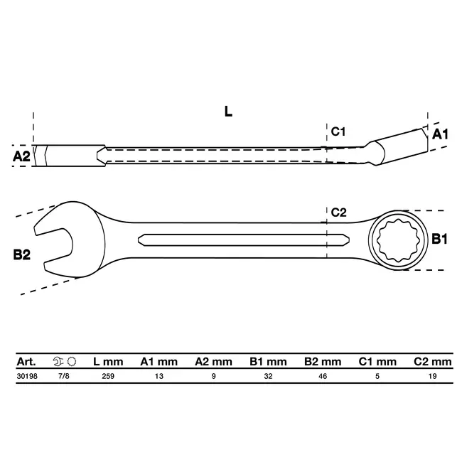 BGS Steekringsleutel 7/8"