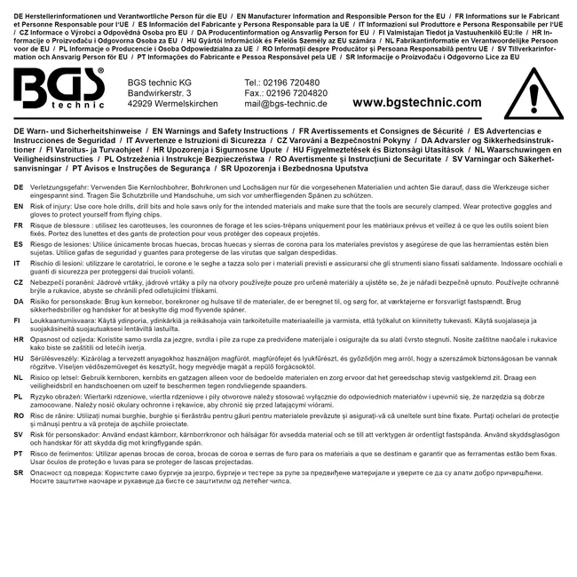 BGS Gatzaagset Ø 60 / 67 / 74 mm diepte 30 mm 3 delig