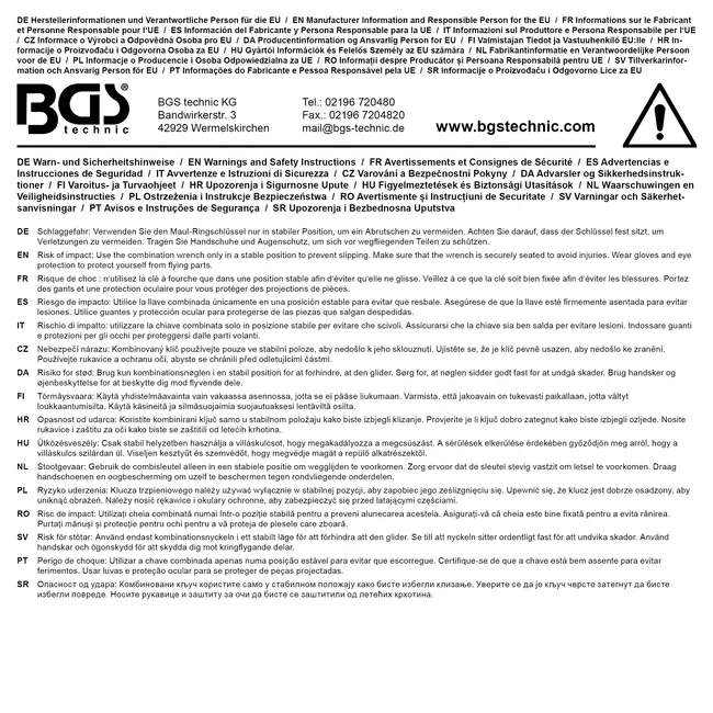 BGS Steekringsleutel 34 mm