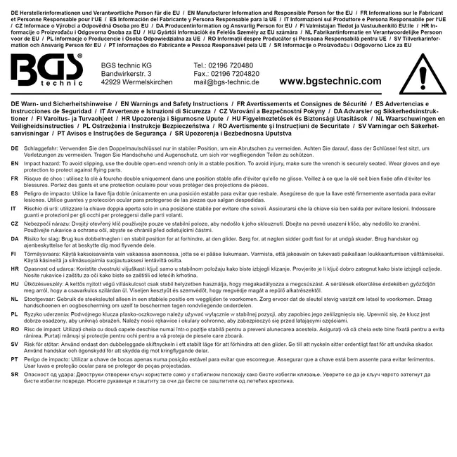 BGS Steeksleutel 16x17 mm