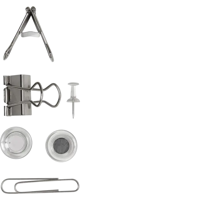 BGS Werkplaats-informatiehouders met paperclips, magneten, pins 36 delig