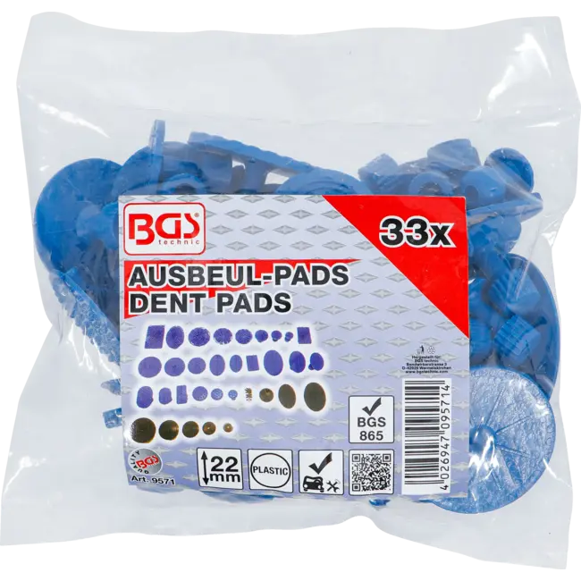 BGS Uitdeukpads voor BGS 865 33 delig