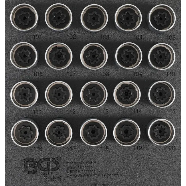 BGS Velgenslot demontageset voor Opel (type A) 20 delig