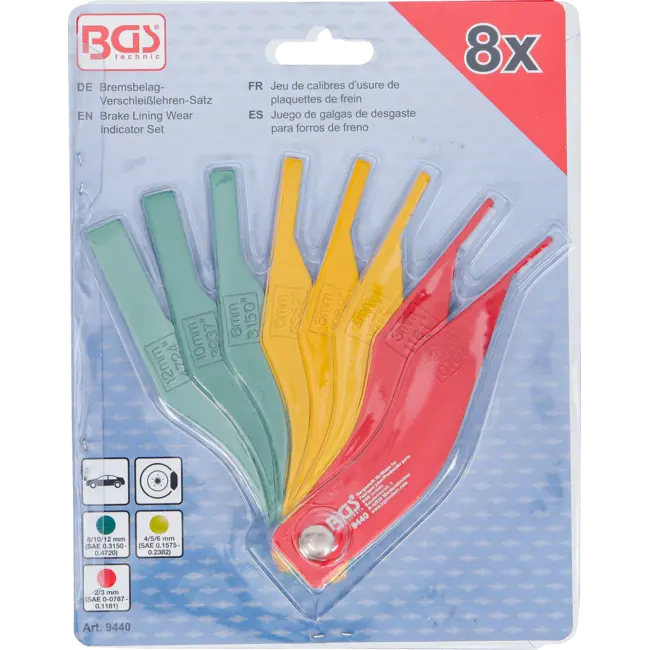 BGS Remvoering voelermaatset aluminium 8 delig