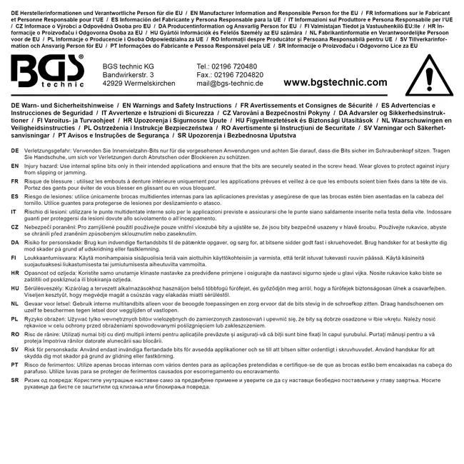 BGS Dopsleutelbit lengte 200 mm 1/2" veeltand (voor XZN) M5