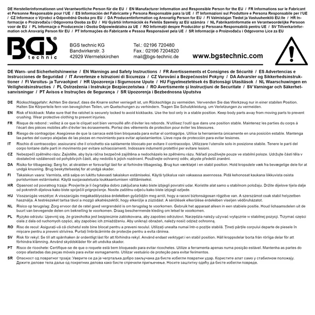 BGS Doorsteek ratelsleutel 1/4"