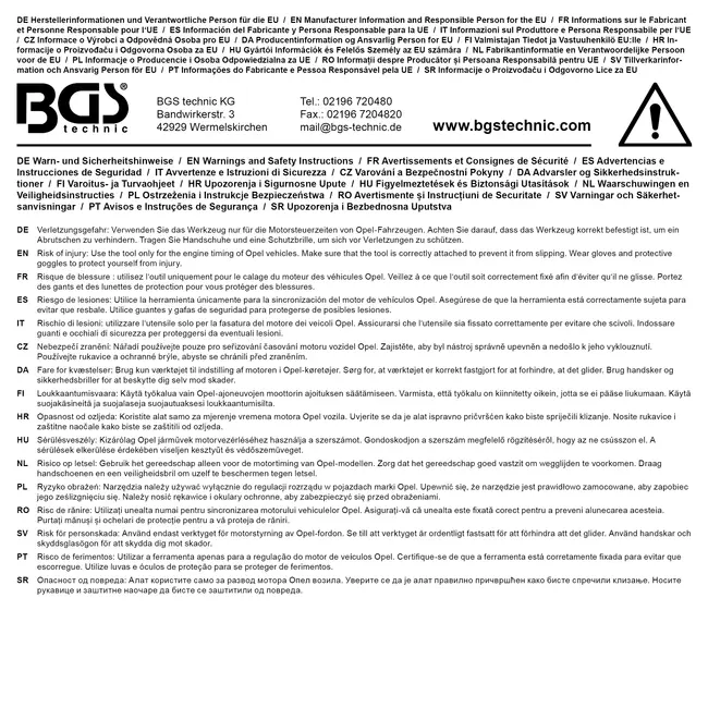 BGS Waterpompsleutel voor Opel 41 mm