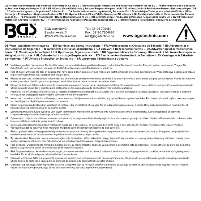 BGS Injector trekkerset voor Chrysler 2,5 en 2,8 CRD