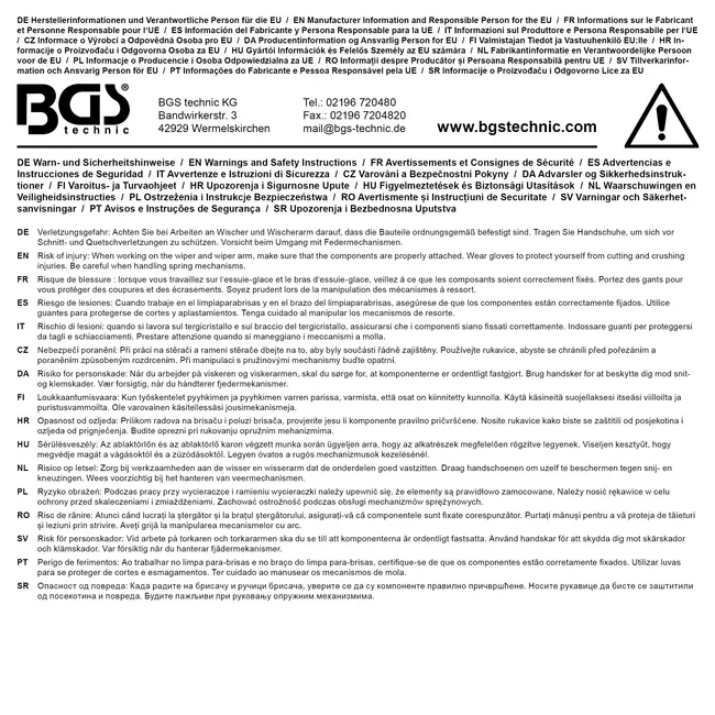 BGS Reparatieset achterruit wisinstallatie voor VAG