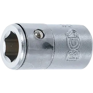 BGS technic Bitadapter met blokkeerkogel binnenvierkant 1/4" binnenzeskant 5/16"
