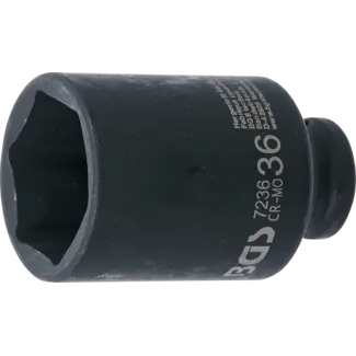 BGS Kracht dopsleuteldop zeskant, diep 1/2" 36 mm