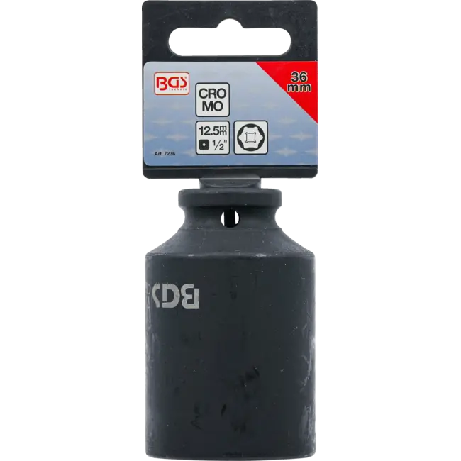 BGS Kracht dopsleuteldop zeskant, diep 1/2" 36 mm