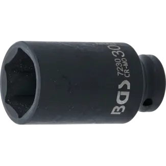 BGS Kracht dopsleuteldop zeskant, diep 1/2" 30 mm