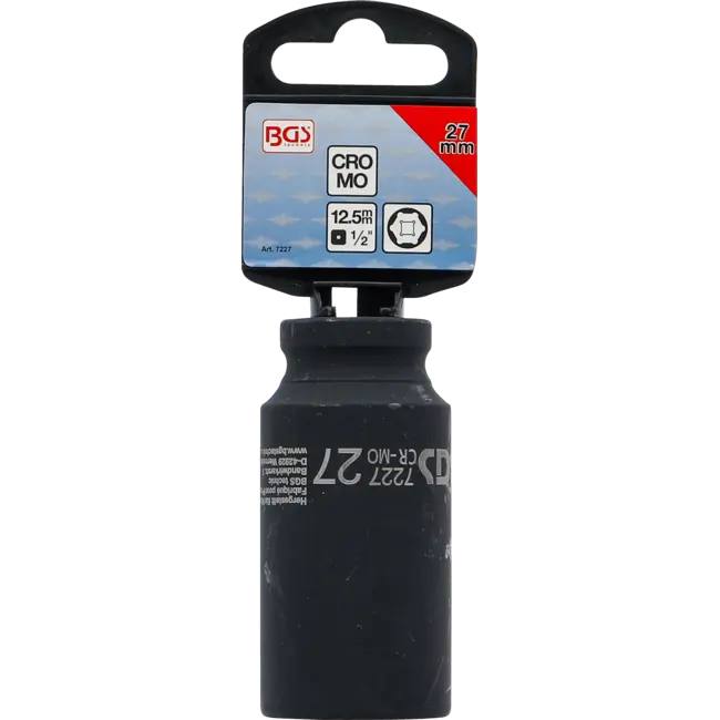 BGS Kracht dopsleuteldop zeskant, diep 1/2" 27 mm