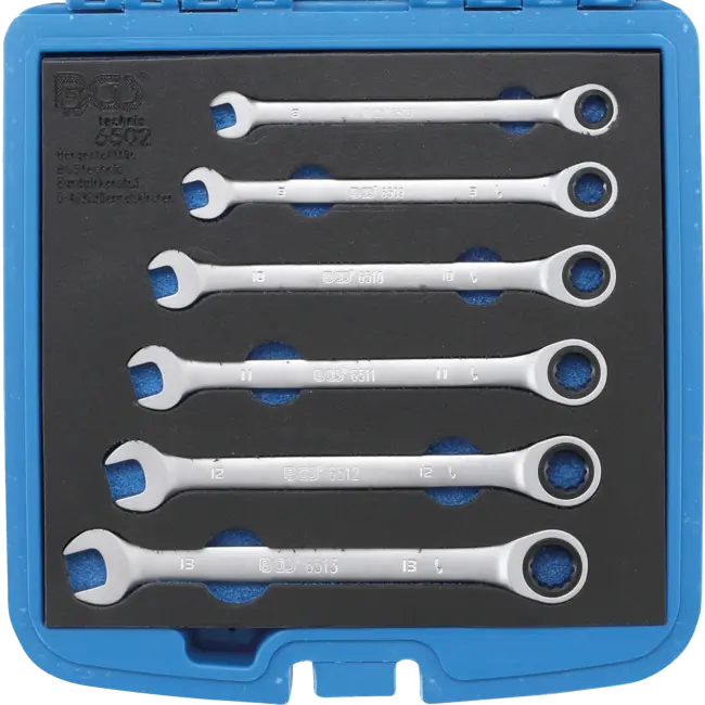 BGS Ratel ringsteeksleutelset 8 - 13 mm 6 delig