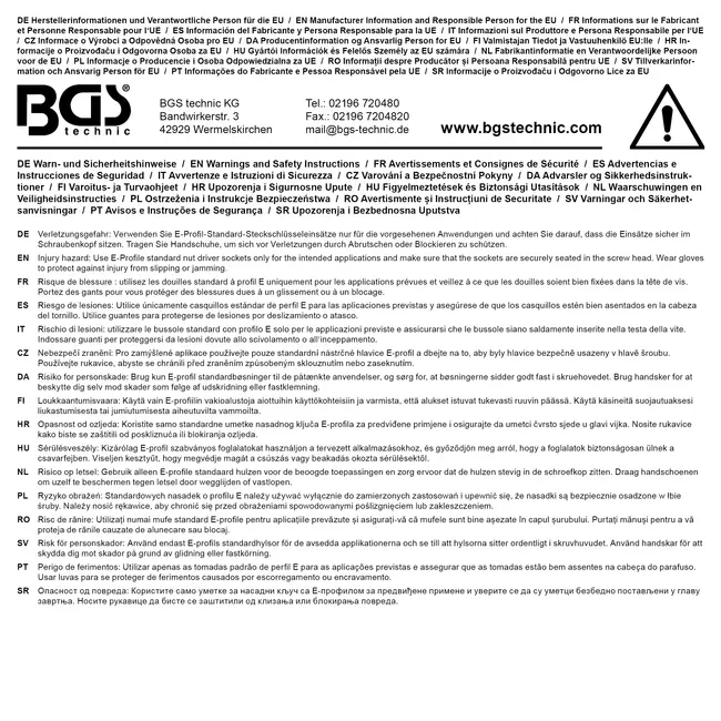 BGS Dopsleuteldop E-profiel, diep 1/2" E18