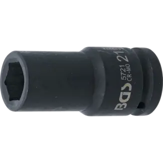 BGS Kracht dopsleuteldop zeskant, diep 3/4" 21 mm