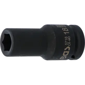 BGS Kracht dopsleuteldop zeskant, diep 3/4" 18 mm