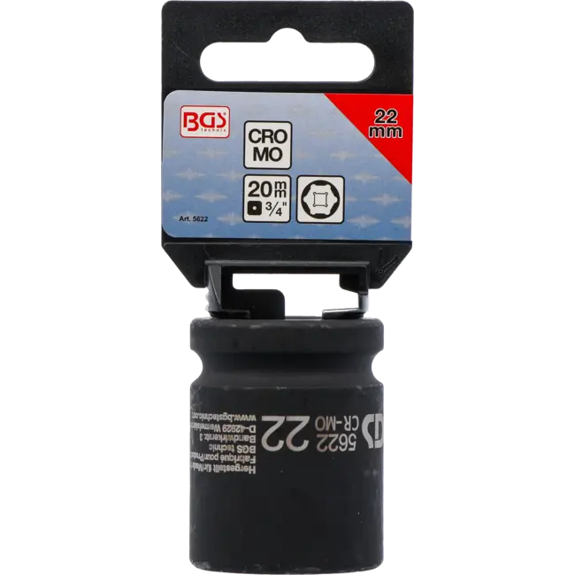 BGS Kracht dopsleuteldop zeskant 3/4" 22 mm