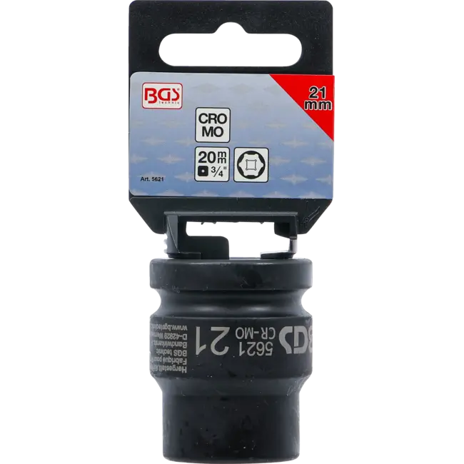 BGS Kracht dopsleuteldop zeskant 3/4" 21 mm