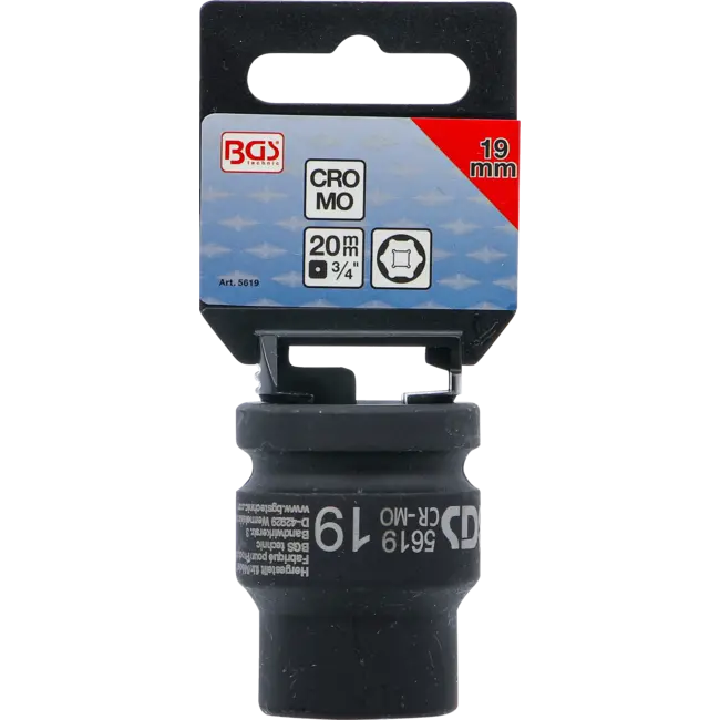 BGS Kracht dopsleuteldop zeskant 3/4" 19 mm