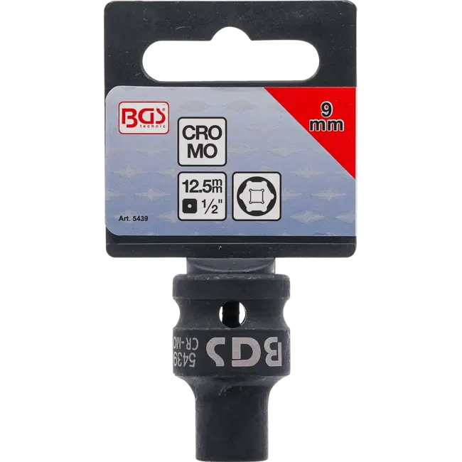 BGS Kracht dopsleuteldop zeskant 1/2" 9 mm