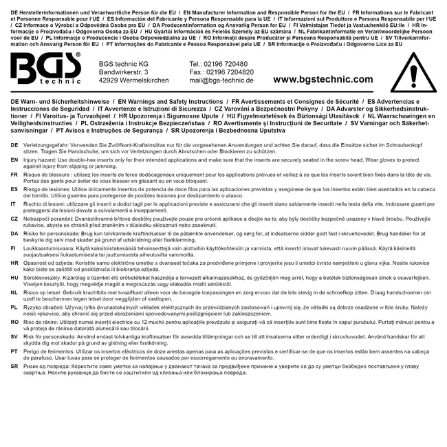 BGS Kracht dopsleuteldop twaalfkant, diep 3/4" 19 mm