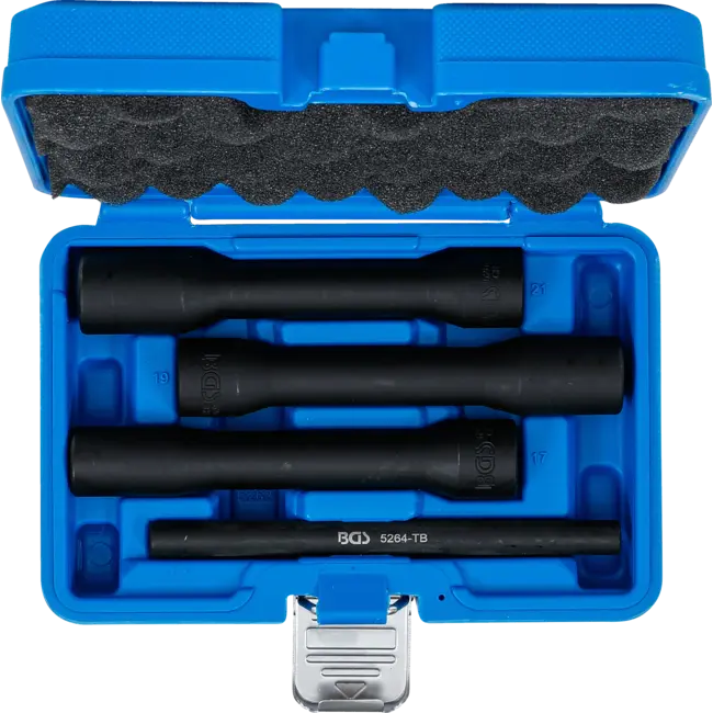 BGS Spiraalprofiel-doppenset / schroefuitdraaier, diep 1/2" 17 - 21 mm, 4 delig