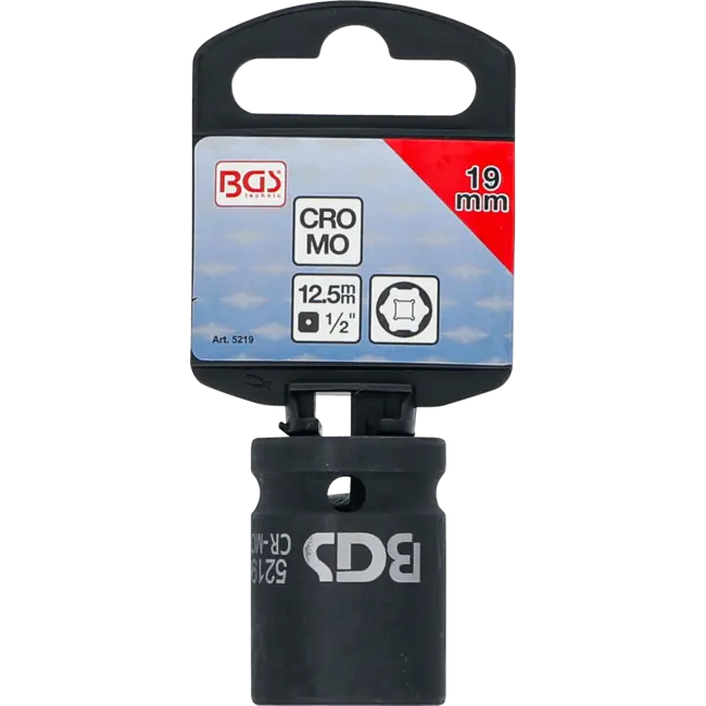 BGS Kracht dopsleuteldop zeskant 1/2" 19 mm