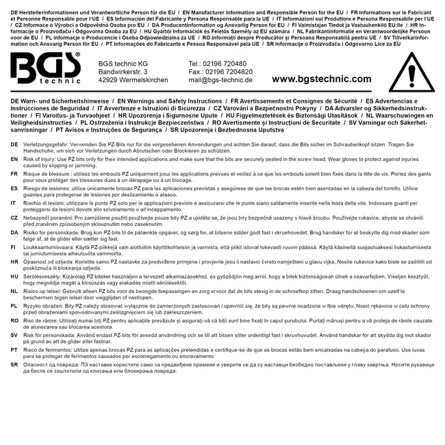 BGS Schroefbit lengte 50 mm kruiskop PZ1