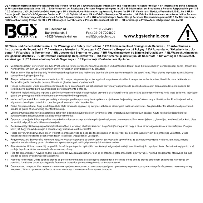 BGS Dopsleutelbit lengte 140 mm 1/2" wigprofiel (voor RIBE) M7